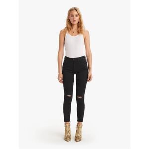 Mother Jeans The Looker Ankle Fray Guilty as Sin Black Color Size 27